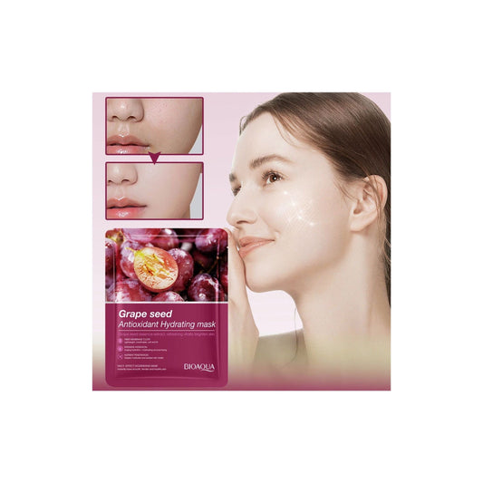 BIOAQUA GRAPE SEED 🍇 SHEET MASK (Grape Seed Antioxidant Hydrating Facial Sheet Mask)