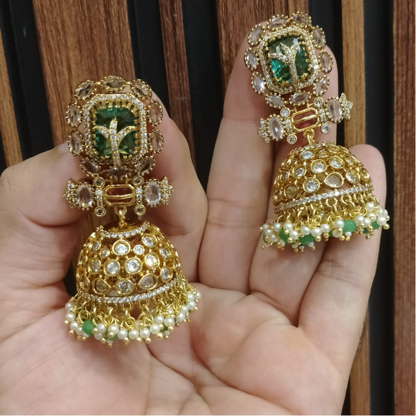💫ROYAL ANTIQUE KUNDAN JHUMKA EARRINGS | GLAMMASHION