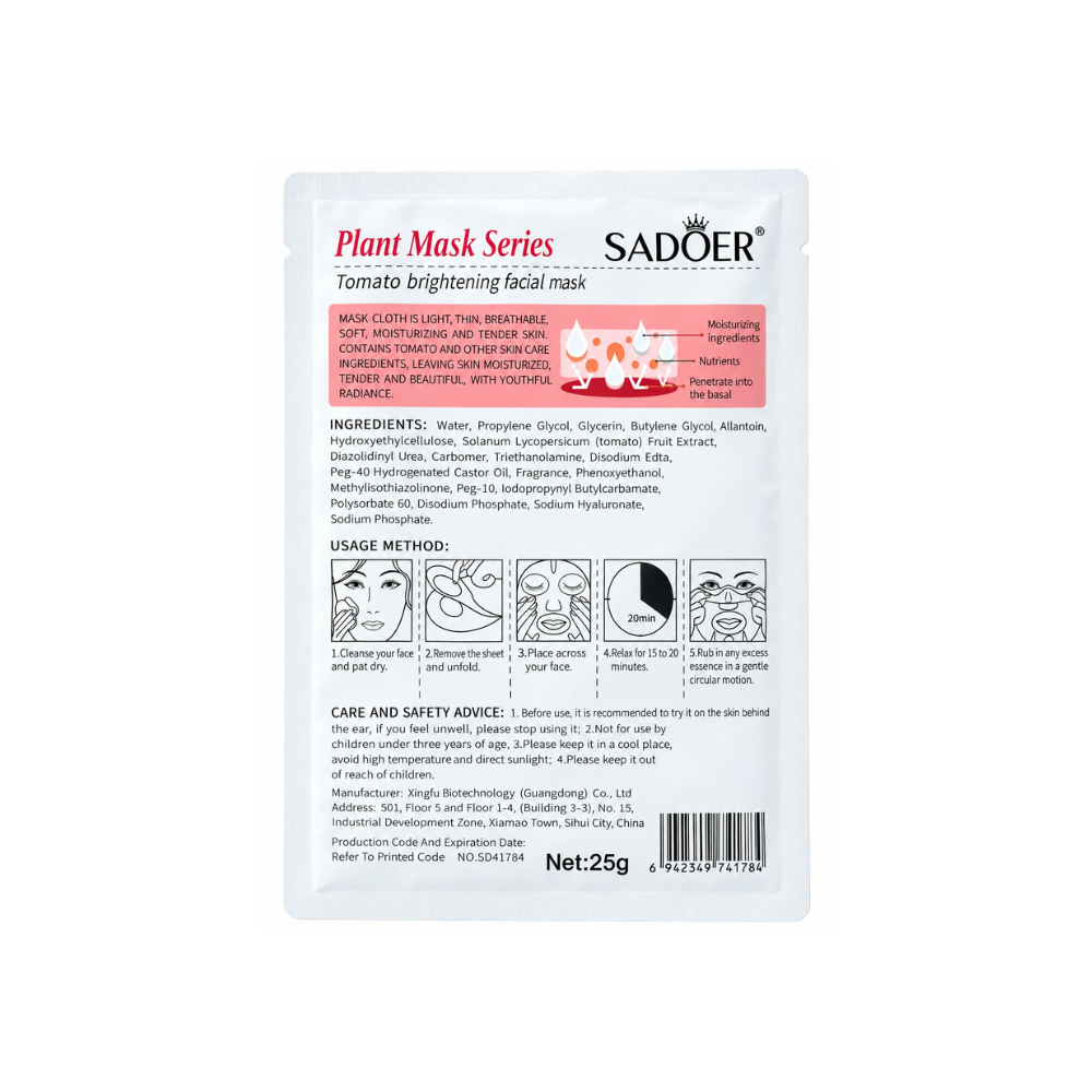 SADOER Tomato Brightening Sheet Mask