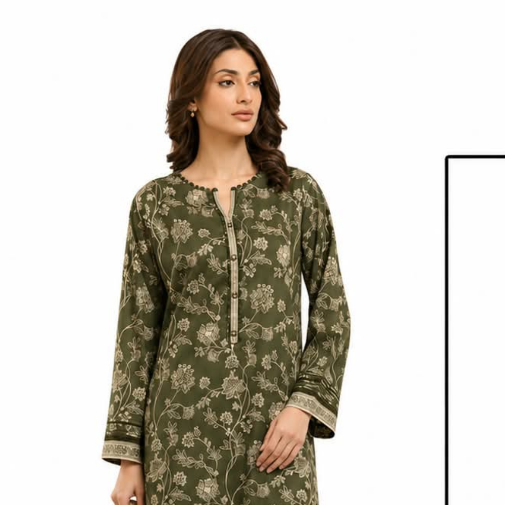 SAPPHIRE 3 PIECE Unstitched Green Lawn Suit