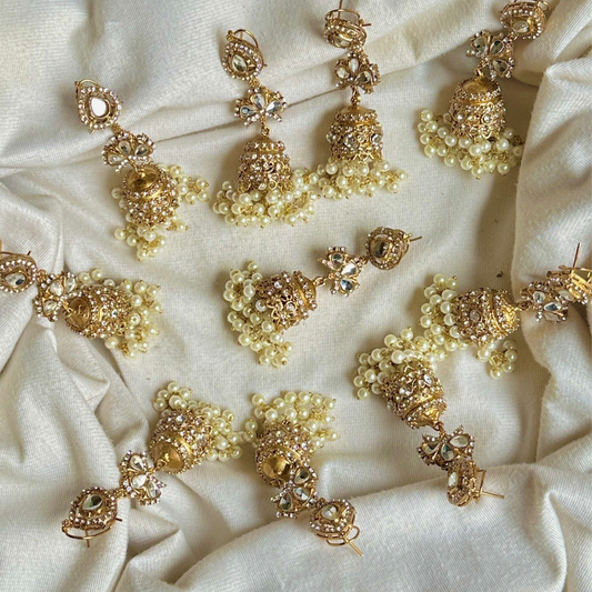 ✨PEARL KUNDAN JHUMKA EARRING  | GLAMMASHION