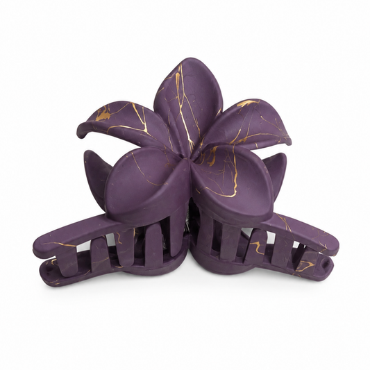 Marble Floral Hair Clip