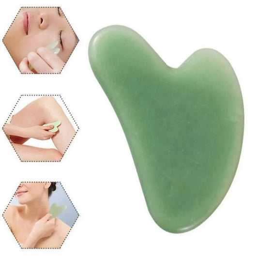 ✨NATURAL JADE GUA SHA FACIAL MASSAGER ,Face Lifting Tool |GlamMashion